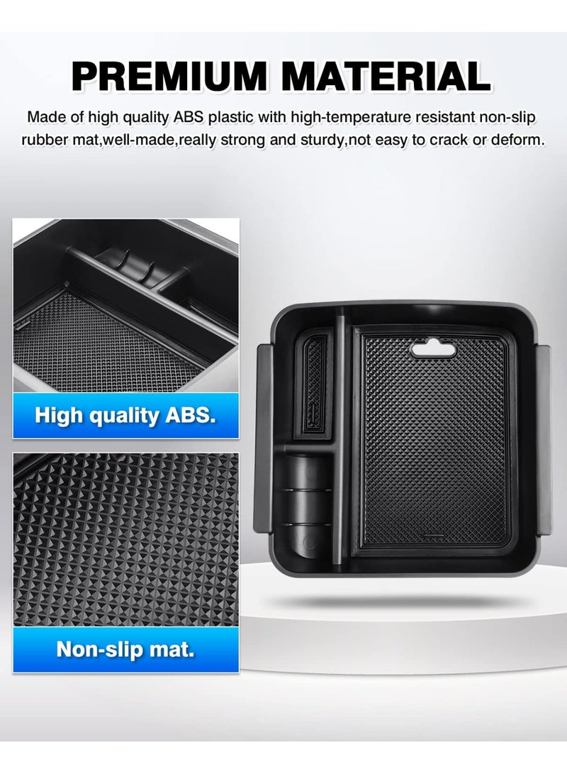 KISSUN Center Console Organizer Tray for 2022-2025 Mitsubishi Outlander Accessories (NOT for Outlander Sport) Middle Console Organizer Armrest Storage Box with Non-Slip Silicone Liners - Image 5